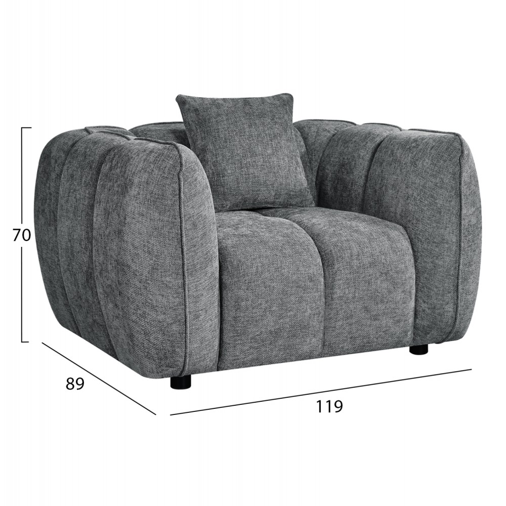 ΠΟΛΥΘΡΟΝΑ LYKKE HM3325.01 ΓΚΡΙ ΥΦΑΣΜΑ 119x89x70Υεκ