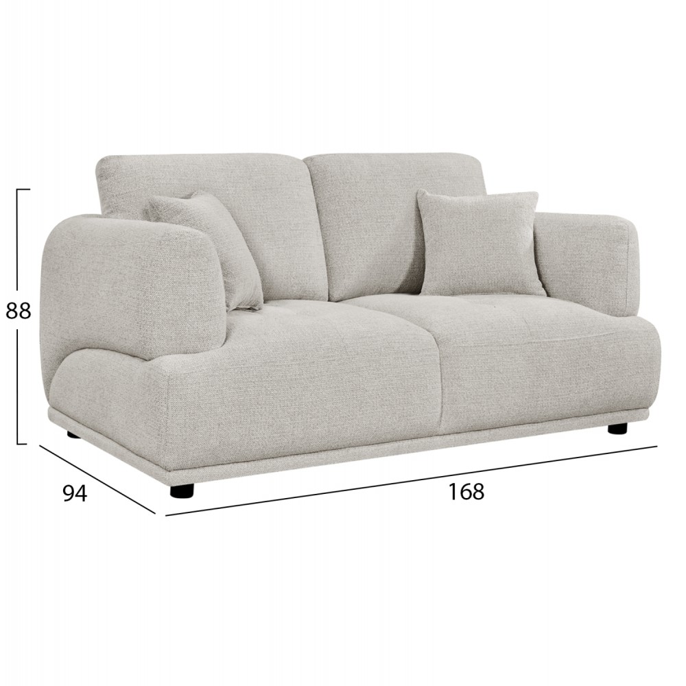 ΚΑΝΑΠΕΣ 2-ΘΕΣΙΟΣ STRUCTO HM3330.02 ΑΝΟΙΧΤΟ ΜΠΕΖ ΥΦΑΣΜΑ 168x94x88Υεκ.