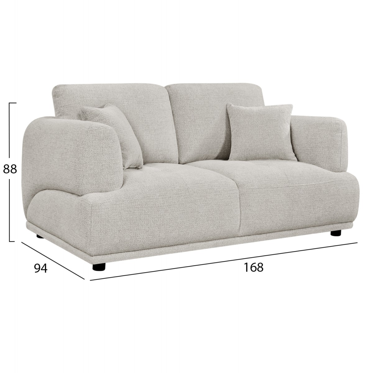 ΚΑΝΑΠΕΣ 2-ΘΕΣΙΟΣ STRUCTO HM3330.02 ΑΝΟΙΧΤΟ ΜΠΕΖ ΥΦΑΣΜΑ 168x94x88Υεκ.