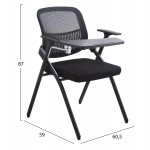 ΚΑΡΕΚΛΑ ΣΥΝΕΔΡΙΟΥ ΠΤΥΣΣΟΜΕΝΗ ΜΕ ΑΝΑΛΟΓΙΟ DENO HM1209.01 MESH ΥΦΑΣΜΑ ΜΑΥΡΟ 65x63x82Υεκ.