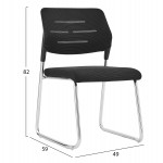 ΚΑΡΕΚΛΑ ΕΠΙΣΚΕΠΤΗ TRABBEL HM1211.01 MESH ΥΦΑΣΜΑ ΜΑΥΡΟ-ΜΕΤΑΛΛΙΚΑ ΠΟΔΙΑ 48x50x82Υεκ