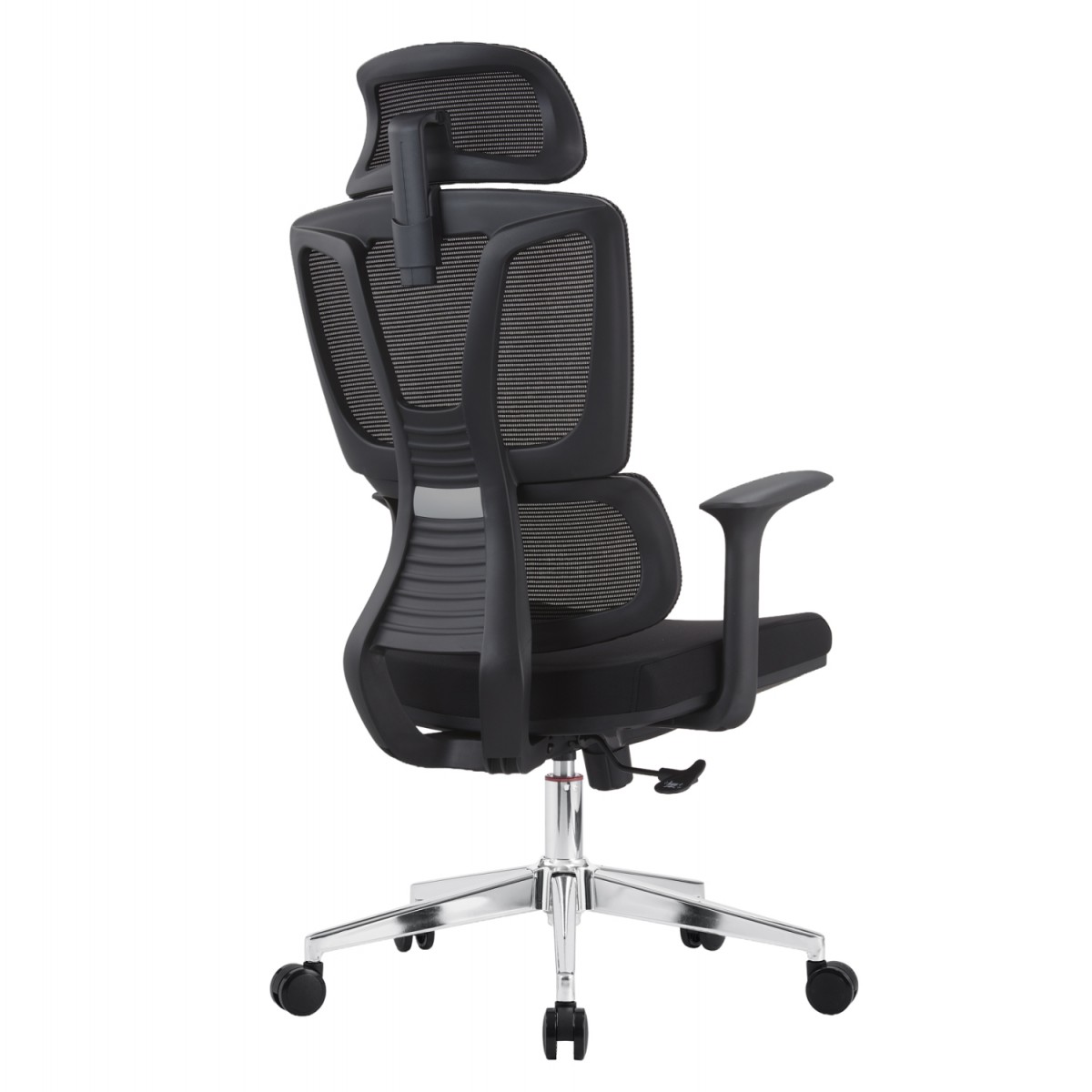 ΚΑΡΕΚΛΑ ΓΡΑΦΕΙΟΥ TASKMASTER HM1216.01 ΜΑΥΡO MESH-ΒΑΣΗ ΧΡΩΜΙΟΥ 69x65x125Υεκ