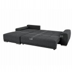 ΚΑΝΑΠΕΣ ΚΡΕΒΑΤΙ ΑΡΙΣΤΕΡΗ ΓΩΝΙΑ COMFYRA HM3336.01L ΓΚΡΙ ΥΦΑΣΜΑ 270x181x75Υεκ