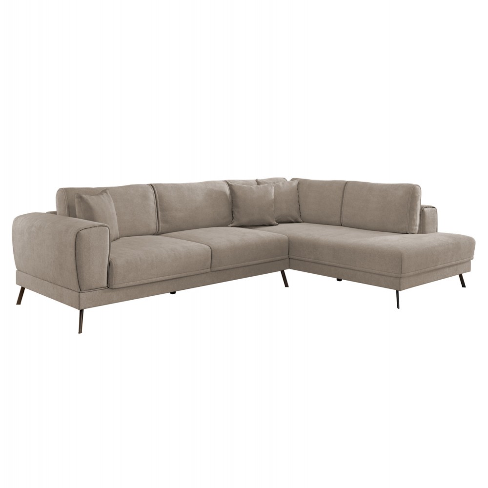 ΚΑΝΑΠΕΣ ΚΡΕΒΑΤΙ ΔΕΞΙΑ ΓΩΝΙΑ ZENORA HM3337.03R ΜΠΕΖ ΥΦΑΣΜΑ 303x214x80Υεκ