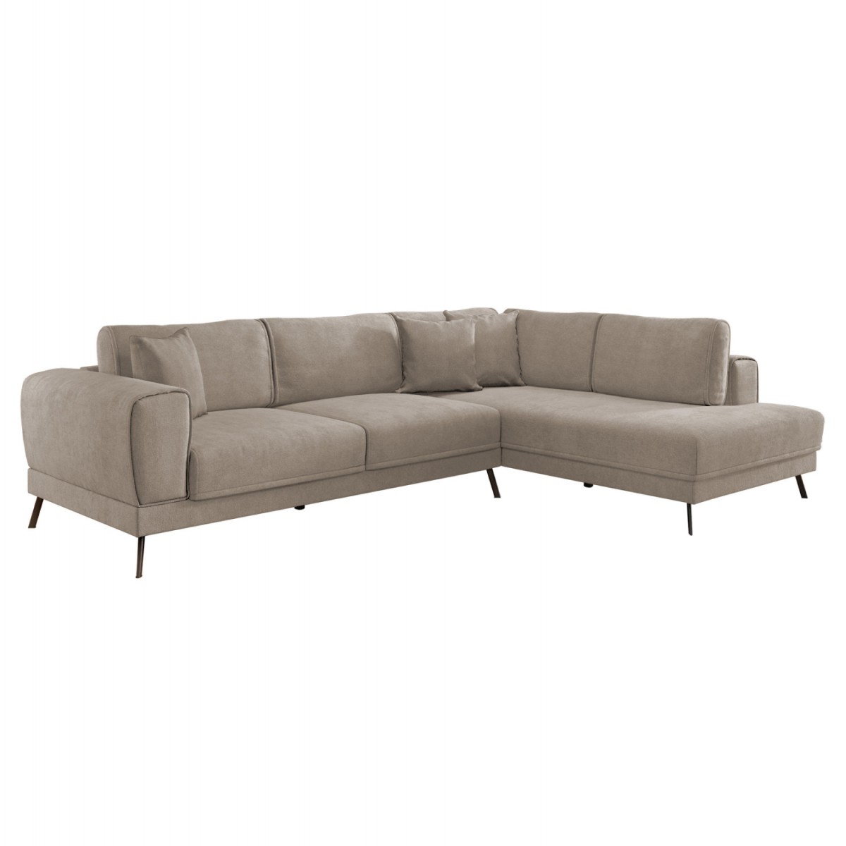 ΚΑΝΑΠΕΣ ΚΡΕΒΑΤΙ ΔΕΞΙΑ ΓΩΝΙΑ ZENORA HM3337.03R ΜΠΕΖ ΥΦΑΣΜΑ 303x214x80Υεκ