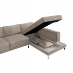 ΚΑΝΑΠΕΣ ΚΡΕΒΑΤΙ ΔΕΞΙΑ ΓΩΝΙΑ ZENORA HM3337.03R ΜΠΕΖ ΥΦΑΣΜΑ 303x214x80Υεκ