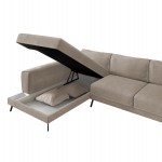 ΚΑΝΑΠΕΣ ΚΡΕΒΑΤΙ ΑΡΙΣΤΕΡΗ ΓΩΝΙΑ ZENORA HM3337.03L ΜΠΕΖ ΥΦΑΣΜΑ 303x214x80Υεκ