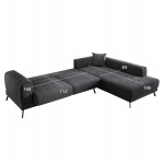 ΚΑΝΑΠΕΣ ΚΡΕΒΑΤΙ ΔΕΞΙΑ ΓΩΝΙΑ ZENORA HM3337.01R ΣΚΟΥΡΟ ΓΚΡΙ ΥΦΑΣΜΑ 303x214x80Υεκ