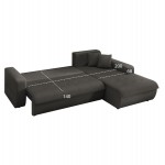 ΚΑΝΑΠΕΣ ΚΡΕΒΑΤΙ ΔΕΞΙΑ ΓΩΝΙΑ KANSO HM3338.01R ΓΚΡΙ ΥΦΑΣΜΑ 244x188x80Υεκ