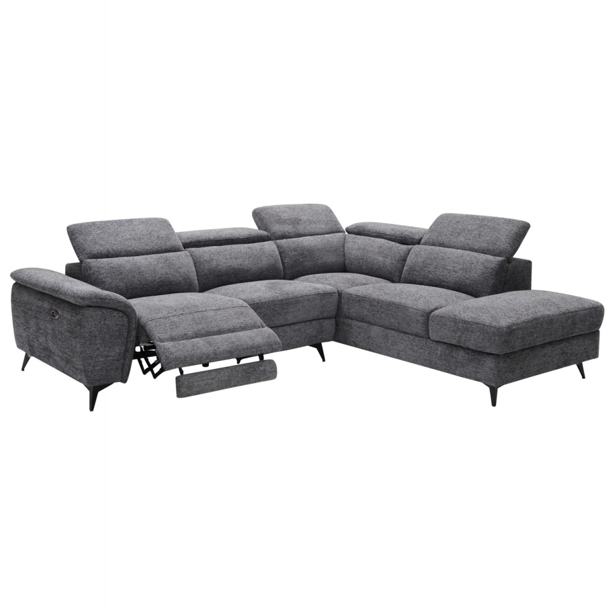 ΚΑΝΑΠΕΣ ΔΕΞΙΑ ΓΩΝΙΑ-ΑΝΑΚΛΙΣΗ & ΑΠΟΘ.ΧΩΡΟΣ-RESTRO HM3339.01R ΓΚΡΙ ΥΦΑΣΜΑ 284x224x76Υεκ