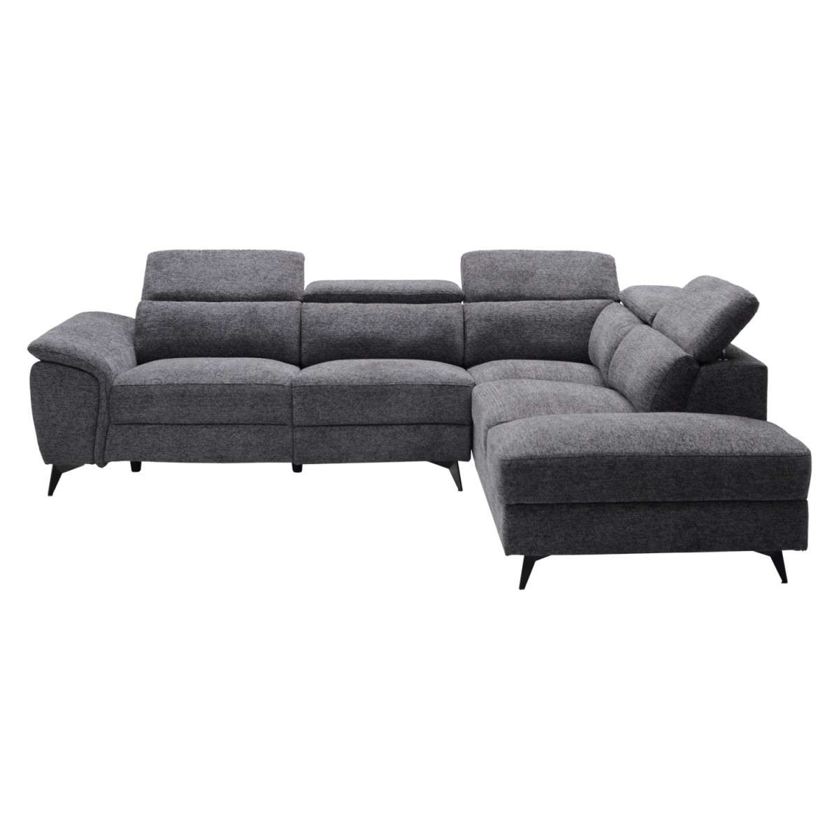 ΚΑΝΑΠΕΣ ΔΕΞΙΑ ΓΩΝΙΑ-ΑΝΑΚΛΙΣΗ & ΑΠΟΘ.ΧΩΡΟΣ-RESTRO HM3339.01R ΓΚΡΙ ΥΦΑΣΜΑ 284x224x76Υεκ