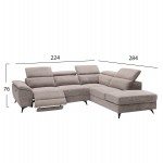 ΚΑΝΑΠΕΣ ΑΡΙΣΤΕΡΗ ΓΩΝΙΑ-ΑΝΑΚΛΙΣΗ & ΑΠΟΘ.ΧΩΡΟΣ-RESTRO HM3339.02L ΜΠΕΖ ΥΦΑΣΜΑ 284x224x76Υεκ