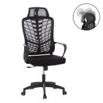 ΚΑΡΕΚΛΑ ΓΡΑΦΕΙΟΥ ELVAR HM1219.01 ΜΑΥΡO MESH--ΒΑΣΗ ΠΟΛΥΠΡΟΠΥΛΕΝΙΟΥ 63x56x125Υεκ