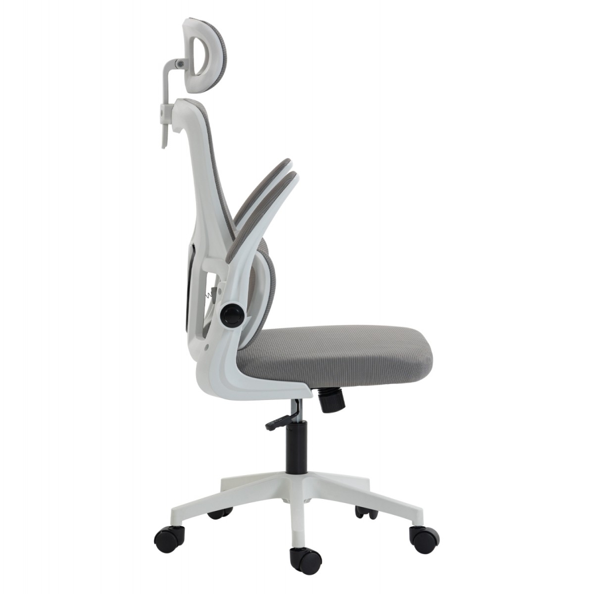 ΚΑΡΕΚΛΑ ΓΡΑΦΕΙΟΥ KESI HM1222.02 ΑΝΟΙΧΤΟ ΓΚΡΙ MESH--ΛΕΥΚΟ PP 52x50x122Υεκ.