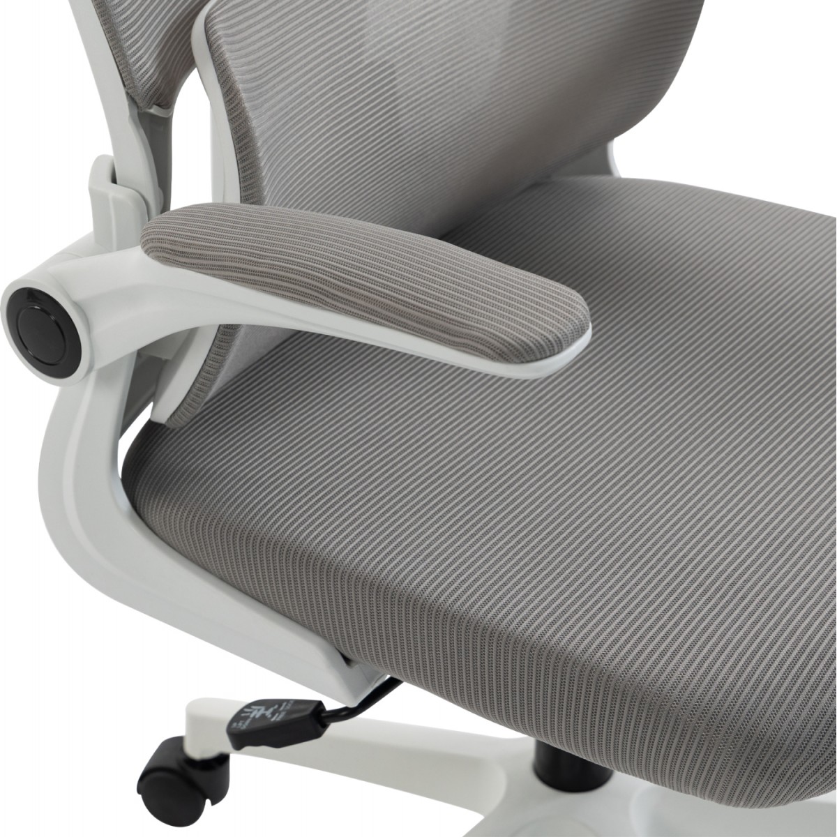 ΚΑΡΕΚΛΑ ΓΡΑΦΕΙΟΥ KESI HM1222.02 ΑΝΟΙΧΤΟ ΓΚΡΙ MESH--ΛΕΥΚΟ PP 52x50x122Υεκ.