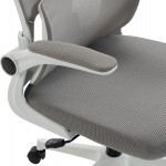 ΚΑΡΕΚΛΑ ΓΡΑΦΕΙΟΥ KESI HM1222.02 ΑΝΟΙΧΤΟ ΓΚΡΙ MESH--ΛΕΥΚΟ PP 52x50x122Υεκ.
