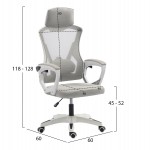 ΚΑΡΕΚΛΑ ΓΡΑΦΕΙΟΥ SALAS HM1223.02 P.P. ΛΕΥΚΟ-ΓΚΡΙ MESH ΥΦΑΣΜΑ 57x71x110-120Υεκ
