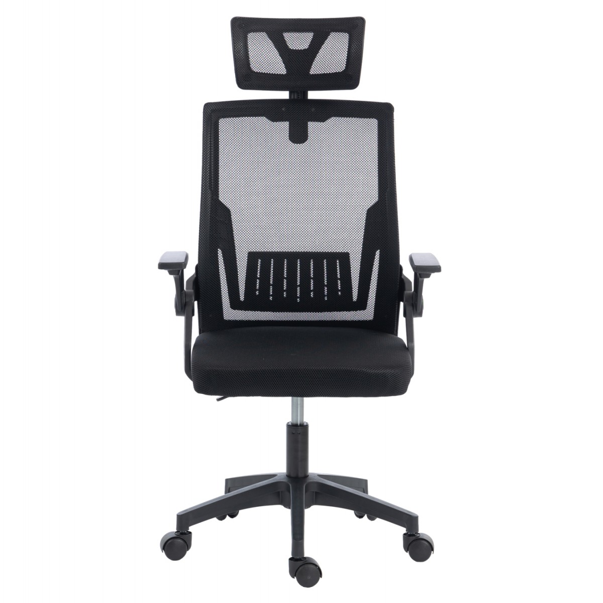 ΚΑΡΕΚΛΑ ΓΡΑΦΕΙΟΥ MATRON HM1226.01 ΜΑΥΡO PP & MESH ΥΦΑΣΜΑ 47x47x128Υεκ