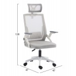 ΚΑΡΕΚΛΑ ΓΡΑΦΕΙΟΥ MATRON HM1226.02 ΛΕΥΚΟ PP--ΑΝΟΙΧΤΟ ΓΚΡΙ MESH 59x55x115Υεκ
