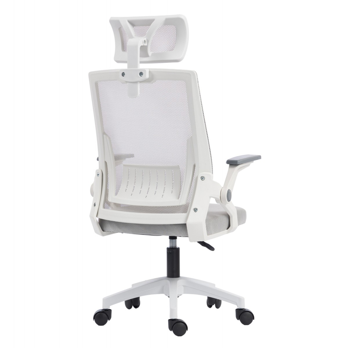 ΚΑΡΕΚΛΑ ΓΡΑΦΕΙΟΥ MATRON HM1226.02 ΛΕΥΚΟ PP--ΑΝΟΙΧΤΟ ΓΚΡΙ MESH 59x55x115Υεκ