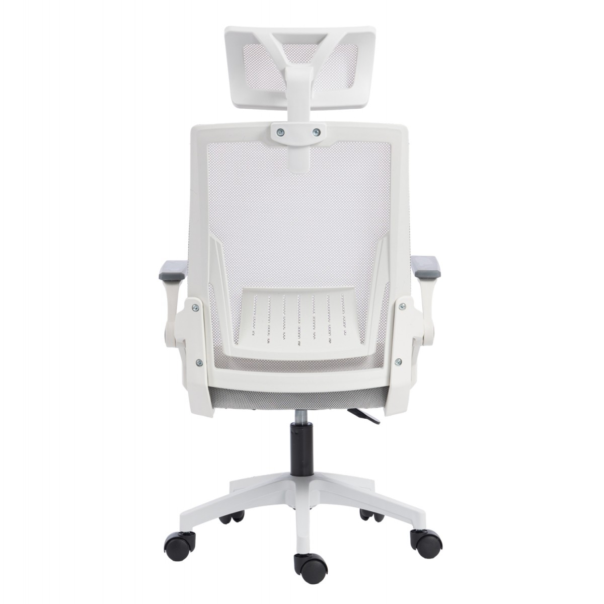 ΚΑΡΕΚΛΑ ΓΡΑΦΕΙΟΥ MATRON HM1226.02 ΛΕΥΚΟ PP--ΑΝΟΙΧΤΟ ΓΚΡΙ MESH 59x55x115Υεκ