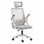 ΚΑΡΕΚΛΑ ΓΡΑΦΕΙΟΥ MATRON HM1226.02 ΛΕΥΚΟ PP--ΑΝΟΙΧΤΟ ΓΚΡΙ MESH 59x55x115Υεκ
