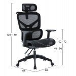 ΚΑΡΕΚΛΑ ΓΡΑΦΕΙΟΥ APEX HM1227.01 ΜΑΥΡO MESH & PP 70x66x113-130Υεκ