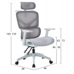 ΚΑΡΕΚΛΑ ΓΡΑΦΕΙΟΥ APEX HM1227.02 ΛΕΥΚΟ PP--ΑΝΟΙΧΤΟ ΓΚΡΙ MESH 68x68x120-130Υεκ