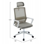 ΚΑΡΕΚΛΑ ΓΡΑΦΕΙΟΥ VELOCITY HM1229.02 ΛΕΥΚΟ PP--ΑΝΟΙΧΤΟ ΓΚΡΙ MESH 61x62x123Υεκ