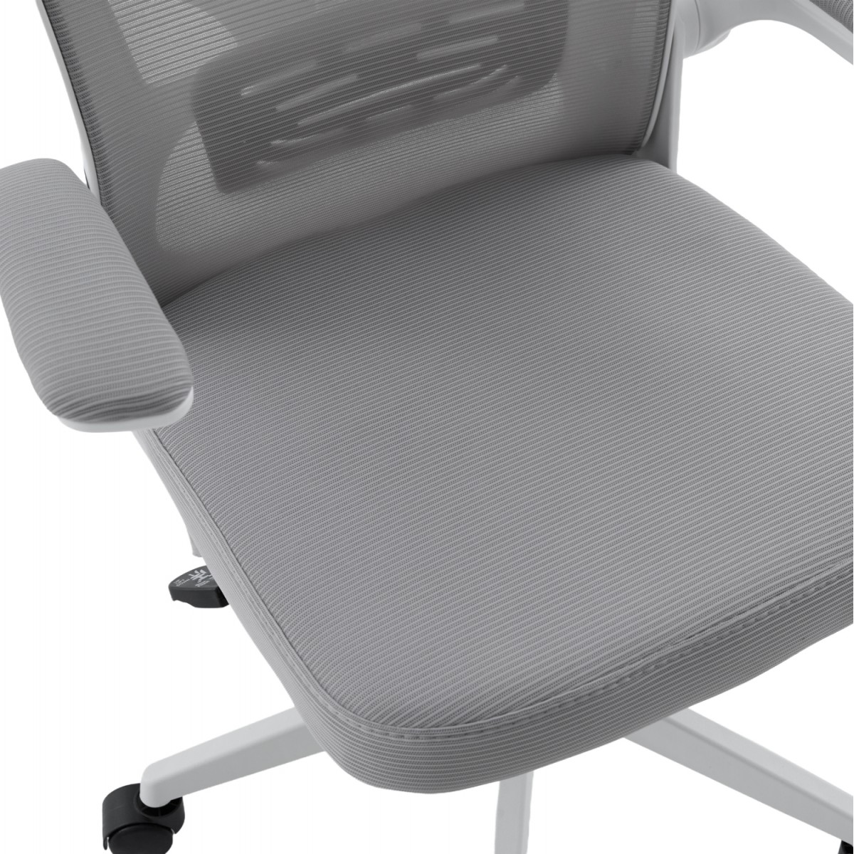 ΚΑΡΕΚΛΑ ΓΡΑΦΕΙΟΥ FLOATER HM1230.02 ΛΕΥΚΟ PP--ΑΝΟΙΧΤΟ ΓΚΡΙ MESH 62x62x106-116Υεκ