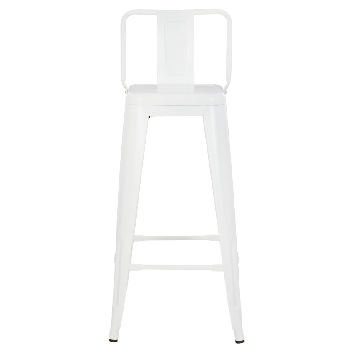 ΣΚΑΜΠΟ BAR ME ΠΛΑΤΗ ΜΕΤΑΛΛΙΚΟ MELITA-PRO HM8643.41 ΛΕΥΚΟ ΜΑΤ 42x42x100Υεκ.