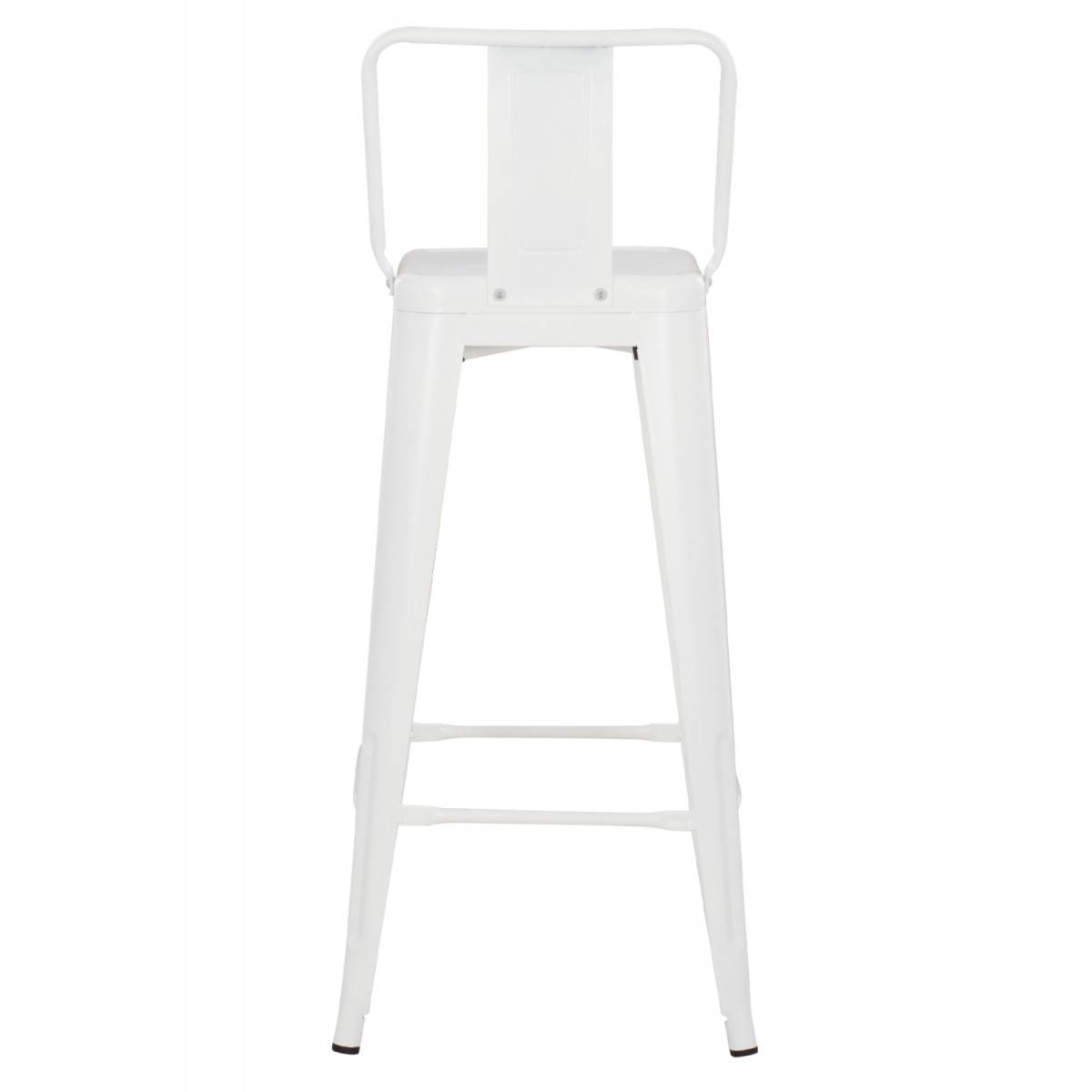 ΣΚΑΜΠΟ BAR ME ΠΛΑΤΗ ΜΕΤΑΛΛΙΚΟ MELITA-PRO HM8643.41 ΛΕΥΚΟ ΜΑΤ 42x42x100Υεκ.