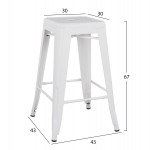 ΣΚΑΜΠΟ ΜΕΣΑΙΟΥ ΥΨΟΥΣ ΜΕΤΑΛΛΙΚΟ MELITA-PRO HM8573.41 ΛΕΥΚΟ ΜΑΤ 43x43x67Υεκ.