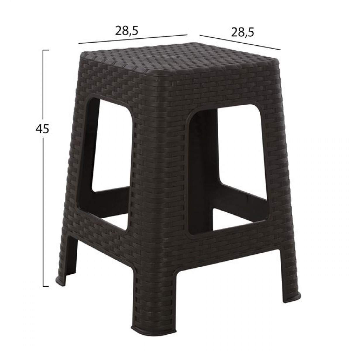 ΣΚΑΜΠΟ ΤΕΤΡΑΓΩΝΟ RATTAN ΚΑΦΕ HM5448.01 02.005.08484