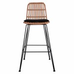 ΣΚΑΜΠΟ ΜΕΤΑΛΛΙΚΟ ΜΕ ΜΑΞΙΛΑΡΙ ALLEGRA HM5452 ΜΕ WICKER ΣΕ ΜΠΕΖ ΑΠΟΧΡΩΣΗ 56x60x109 εκ.