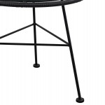 ΤΡΑΠΕΖΙ ΜΕΤΑΛΛΙΚΟ ALLEGRA ΜΕ WICKER ΣΕ ΜΑΥΡΗ ΑΠΟΧΡΩΣΗ ΚΑΙ ΓΥΑΛΙ HM5459.02  Φ45x46εκ