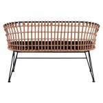 ΠΑΓΚΑΚΙ ΜΕΤΑΛΛΙΚΟ ALLEGRA HM5692 ΜΕ WICKER ΜΑΥΡΟ-ΜΠΕΖ 124x57x77Υ εκ.