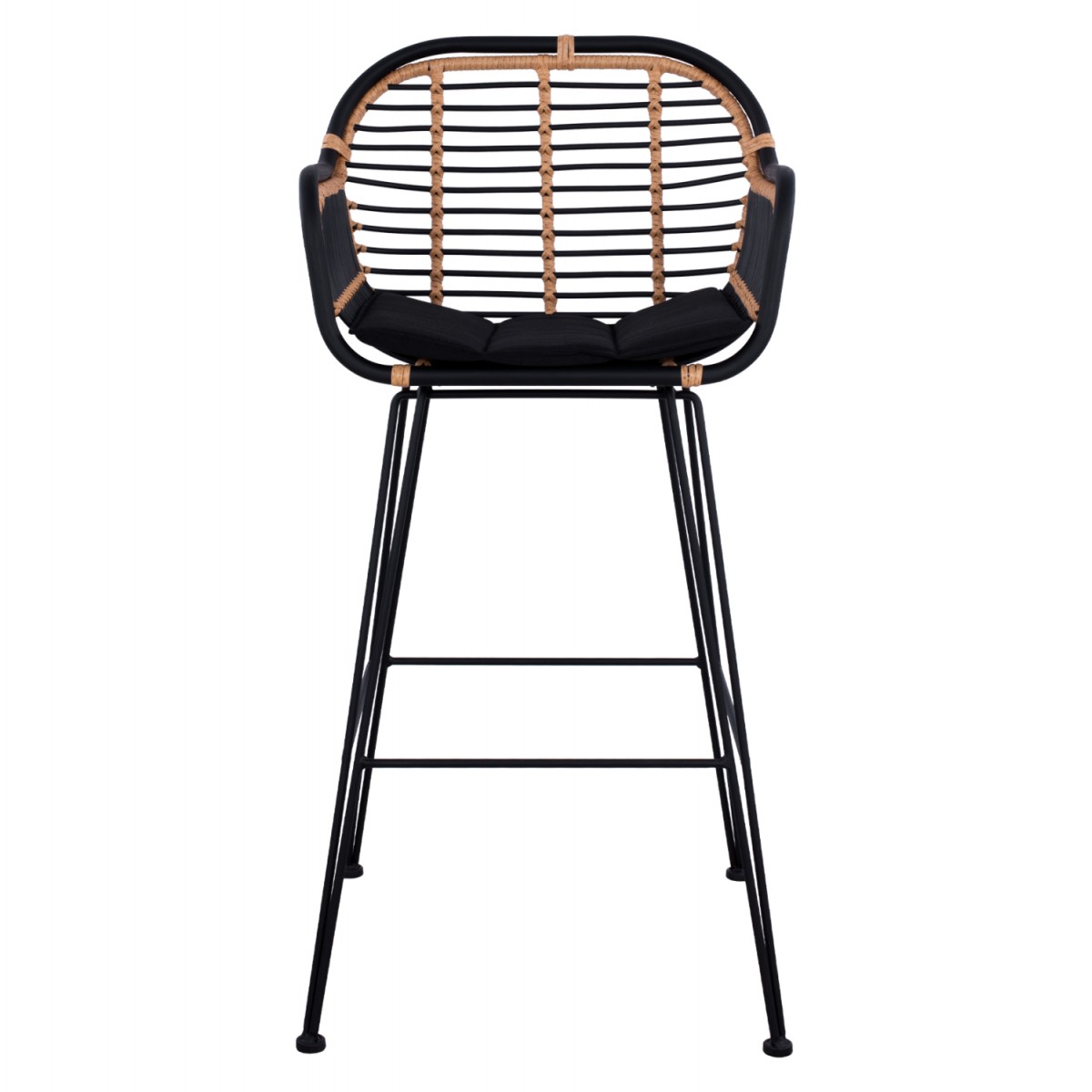 ΣΚΑΜΠΟ ΜΕΤΑΛΛΙΚΟ ALLEGRA HM5690 ΜΕ WICKER ΜΑΥΡΟ-ΜΠΕΖ 55x60x109Υ εκ.