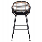 ΣΚΑΜΠΟ ΜΕΤΑΛΛΙΚΟ ALLEGRA HM5690 ΜΕ WICKER ΜΑΥΡΟ-ΜΠΕΖ 55x60x109Υ εκ.