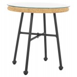 ΤΡΑΠΕΖΙ ΜΕΤΑΛΛΙΚΟ SPENCER HM5716 ΜΕ WICKER ΜΠΕΖ Φ48,5x51 εκ.