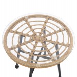 ΤΡΑΠΕΖΙ ΜΕΤΑΛΛΙΚΟ SPENCER HM5716 ΜΕ WICKER ΜΠΕΖ Φ48,5x51 εκ.