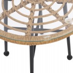 ΤΡΑΠΕΖΙ ΜΕΤΑΛΛΙΚΟ SPENCER HM5716 ΜΕ WICKER ΜΠΕΖ Φ48,5x51 εκ.