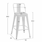 ΣΚΑΜΠΟ ΜΕΣΑΙΟΥ ΥΨΟΥΣ ΜΕΤΑΛΛΙΚΟ MELITA ΜΕ ΠΛΑΤΗ ΣΕ ΛΕΥΚΟ ΜΑΤ HM8574.31 42x42x89,5Υ εκ.