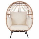 ΠΟΛΥΘΡΟΝΑ ΦΩΛΙΑ ALLEGRA HM5764 ΜΕ WICKER ΣΕ ΜΠΕΖ ΑΠΟΧΡΩΣΗ 110x85x148 εκ.