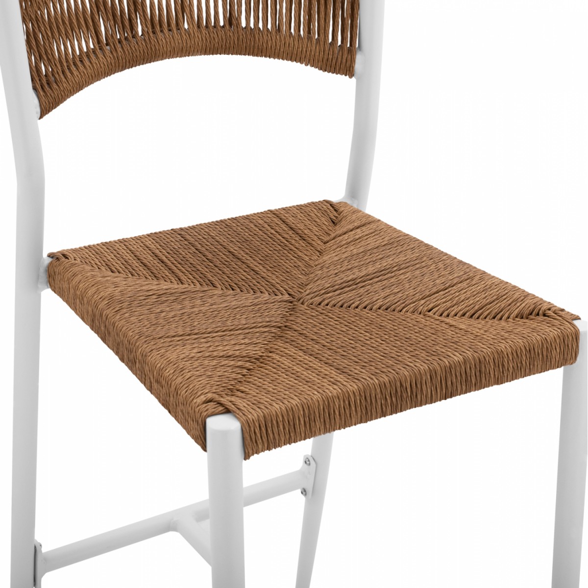 ΣΚΑΜΠΟ BAR ΑΛΟΥΜΙΝΙΟΥ ΛΕΥΚO ΜΕ ΣΧΟΙΝΙ PE ΜΠΕΖ HM5789.01 45,5x56x111 εκ.