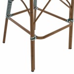 ΣΚΑΜΠΟ ΑΛΟΥΜΙΝΙΟΥ BAMBOO LOOK ΜΕ WICKER ΠΡΑΣΙΝΟ ΛΕΥΚΟ HM5794.01 56x60x126 εκ.