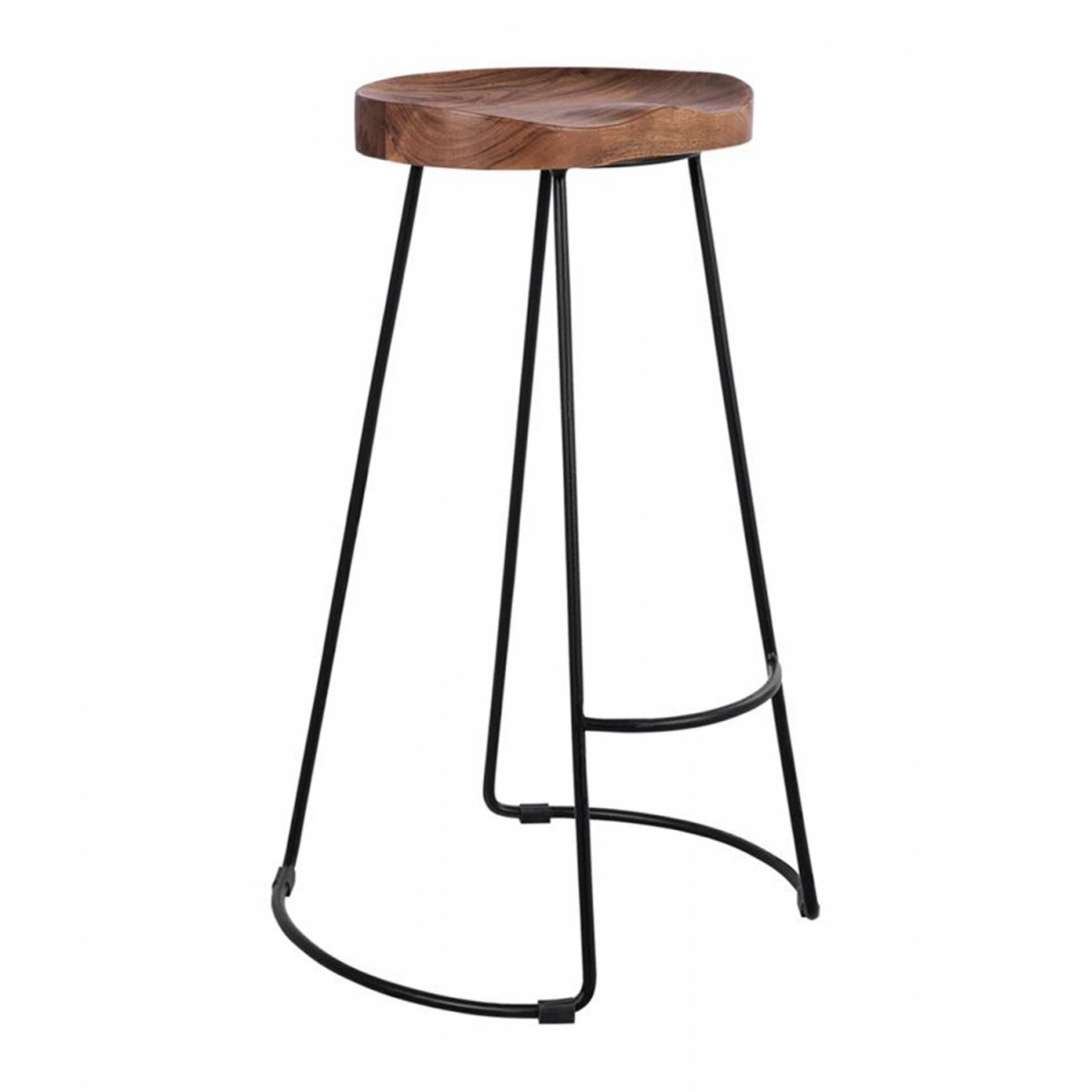 ΣΚΑΜΠΟ BAR ELEANOR HM8363.11 ΜΑΣΙΦ ΞΥΛΟ ΑΚΑΚΙΑΣ-ΜΕΤΑΛΛΟ 50x43x78Υεκ.