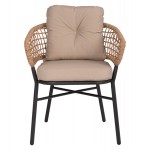 ΠΟΛΥΘΡΟΝΑ ΑΛΟΥΜΙΝΙΟΥ DARK GREY ΕΠΑΓΓΕΛΜ. RATTAN ΜΑΞΙΛΑΡΙ ΜΠΕΖ HM5863.01 60x56x84 εκ.