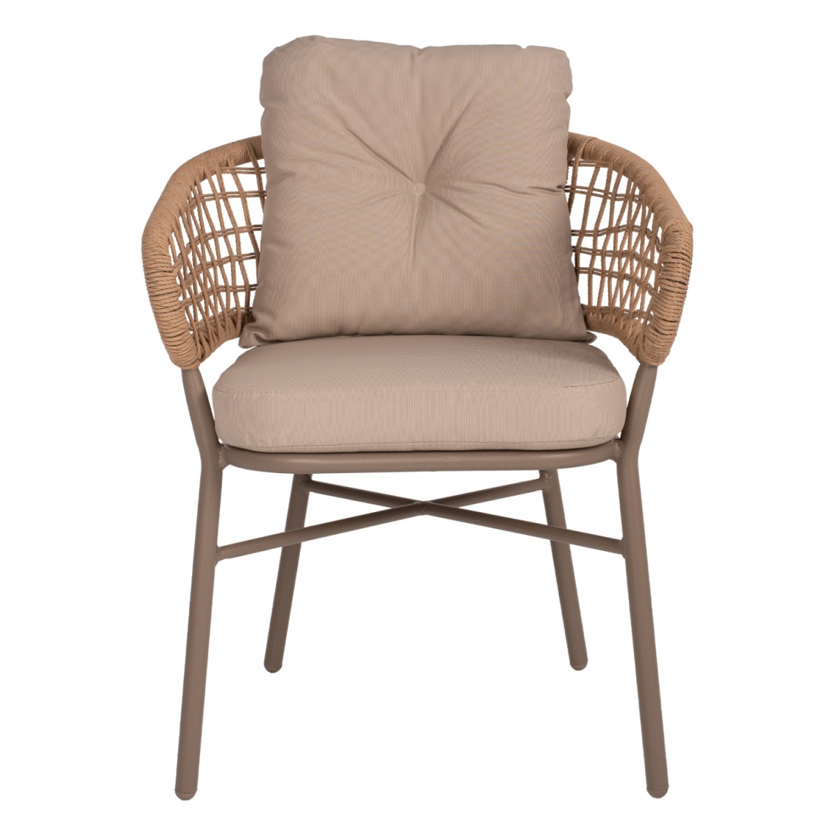 ΠΟΛΥΘΡΟΝΑ ΑΛΟΥΜΙΝΙΟΥ ΜΟΚΑ ΕΠΑΓΓΕΛΜ. RATTAN & ΜΑΞΙΛΑΡΙ ΜΠΕΖ HM5863.02 60x56x84 εκ.