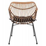 ΠΟΛΥΘΡΟΝΑ ΕΠΑΓΓΕΛΜΑΤΙΚΗ ΜΑΥΡΟ ΜΕΤΑΛΛΟ RATTAN ΜΠΕΖ & ΜΑΞΙΛΑΡΙ HM5864.01 58,5x60,5x80 εκ.